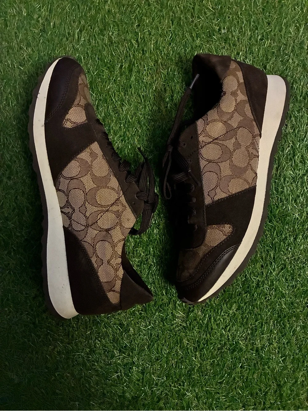 Brown Coach Signature Sneakers